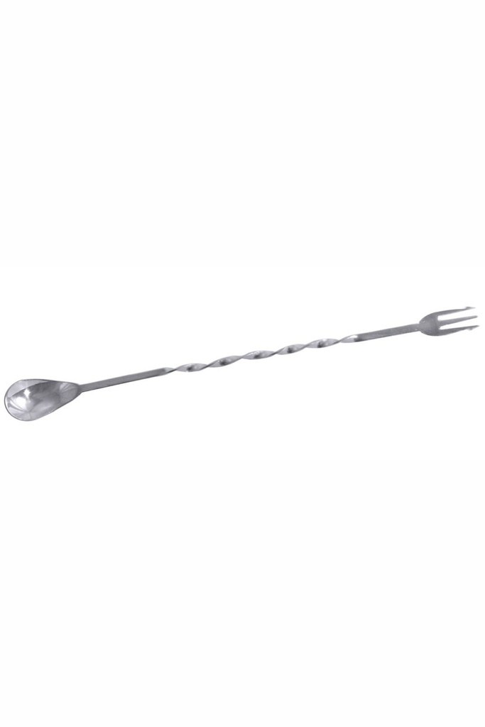 Barlöffel Contacto mit Gabel aus Edelstahl mit gedrehtem Stiel 24,5cm