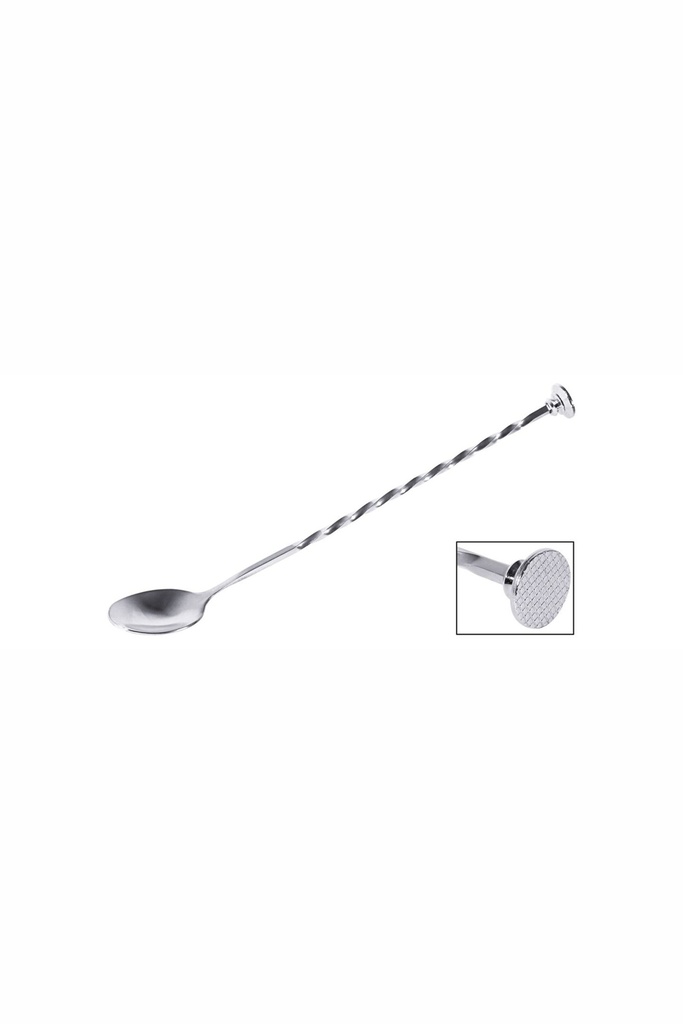 Barlöffel Contacto mit Stößel aus Edelstahl mit gedrehtem Stiel 28cm
