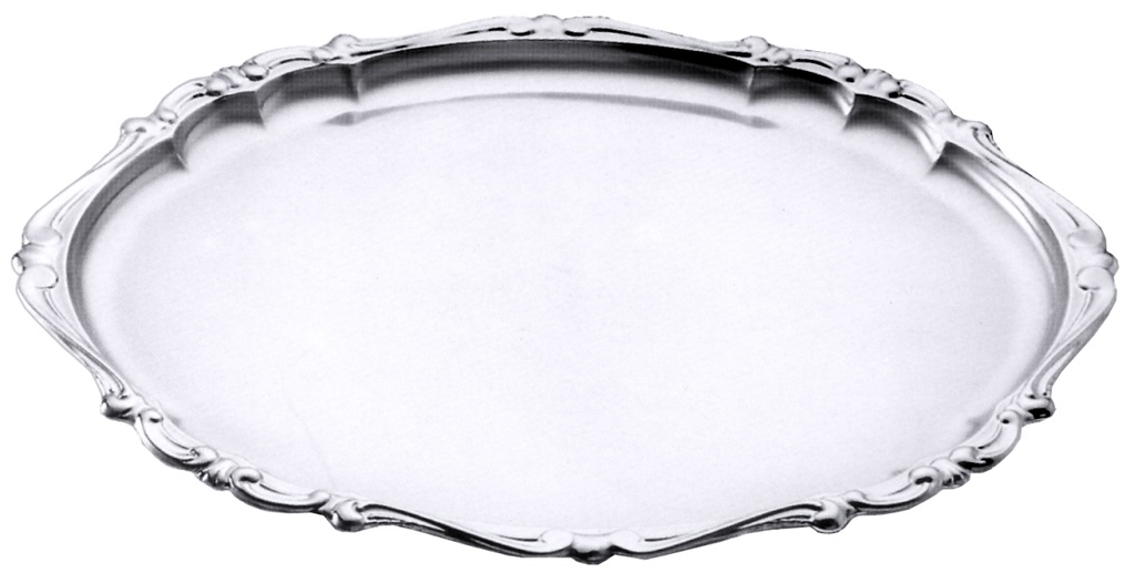 Barocktabletts Contacto oval aus Edelstahl