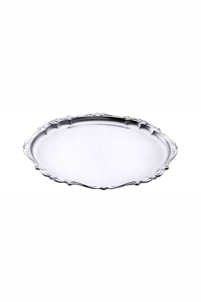 Barocktabletts Contacto oval aus Edelstahl
