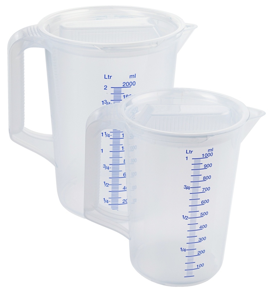 Messbecher mit Deckel aus Polypropylen
