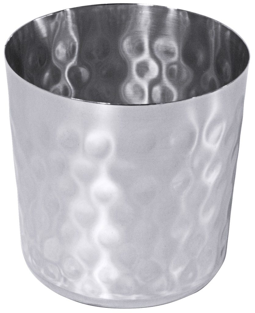 Snackdose aus Edelstahl mit gehämmerter Oberfläche