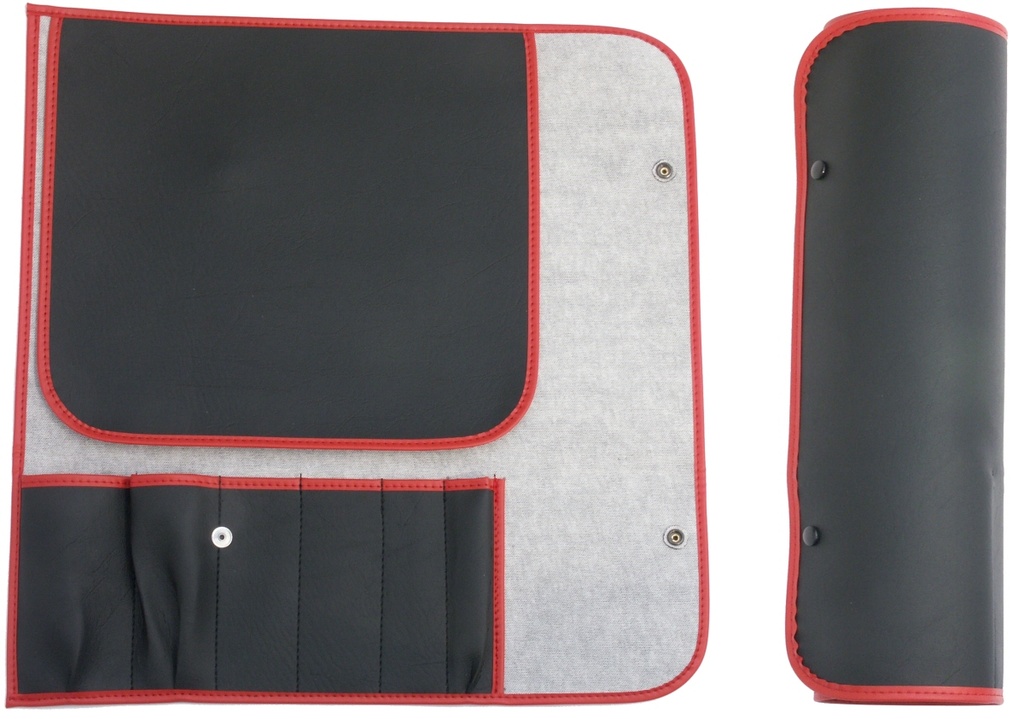 Messerrolltasche aus schwarzem Kunstleder 