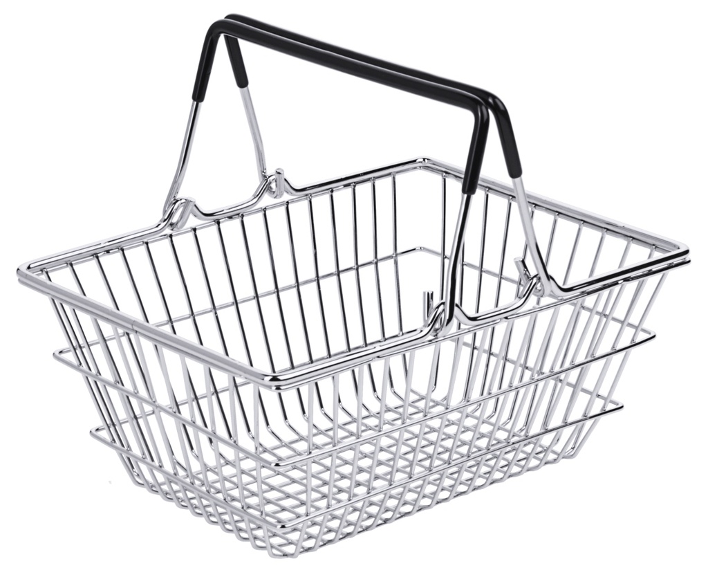 Mini-Einkaufskorb aus verchromtem Draht