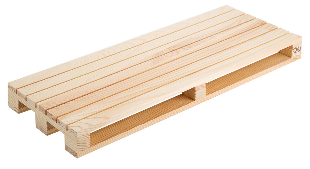 Mini-Holzpalette Contacto aus unbehandeltem Holz