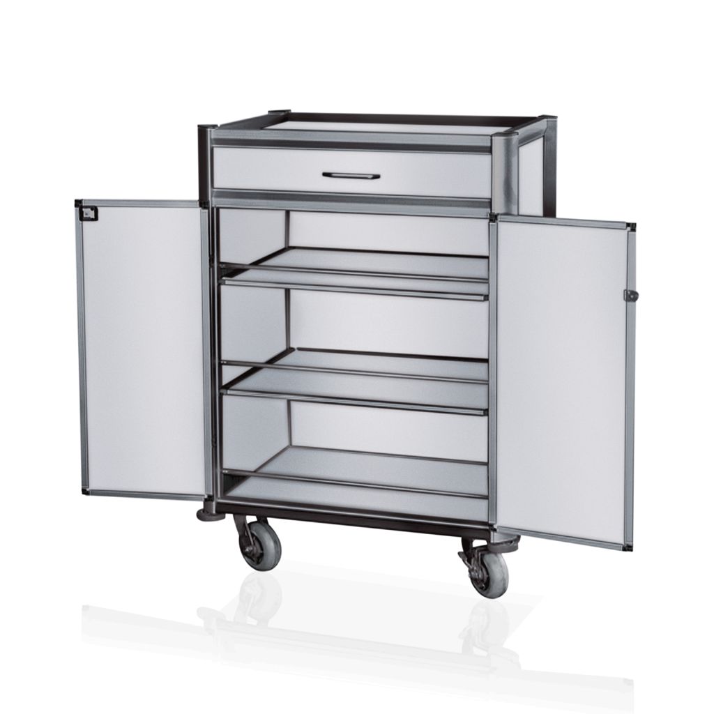 Minibar Servicetrolley WAS Germany Alu-Optik (schwarz)