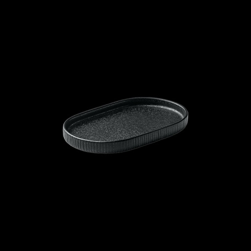 [BAU-701206891021090] Servierplatten NARA 'Relief', oval (schwarz, 180mm, 110mm, 20mm, 323g)