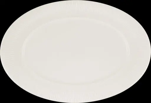 [BAU-9 82 2088 6] Servierplatten VIBES oval, mit Fahne und Relief (27mm, 274mm, 381mm, 960g)