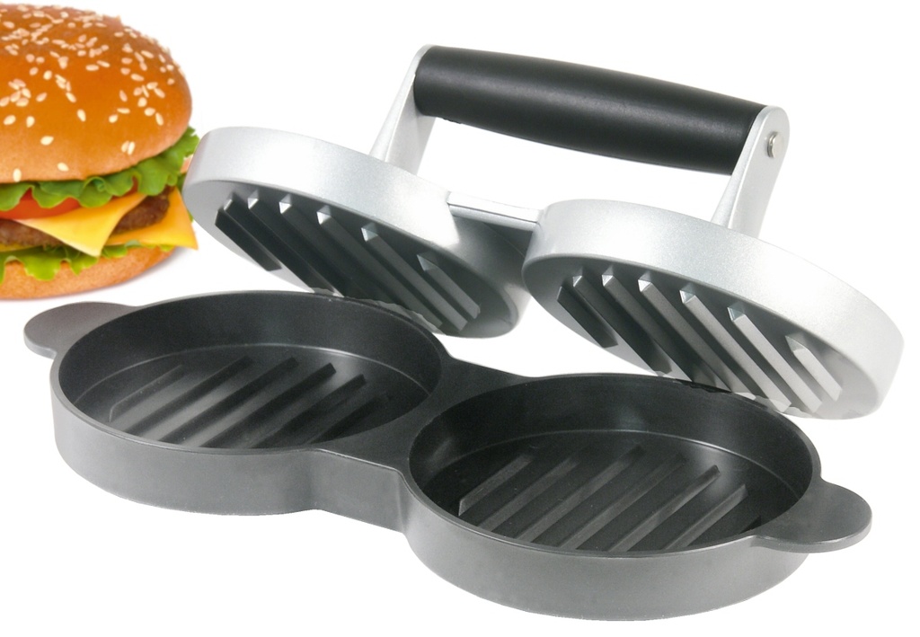Hamburgerpresse Contacto doppelt aus Aluminiumguss, antihaft-beschichtet