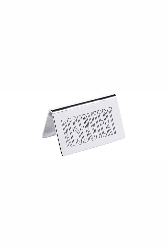Tischschild Contacto 6,5x 4cm aus Edelstahl