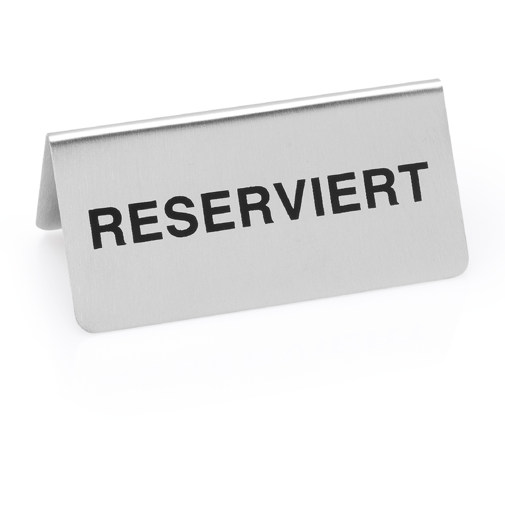 Reserviertschild WAS Germany aus Chromnickelstahl