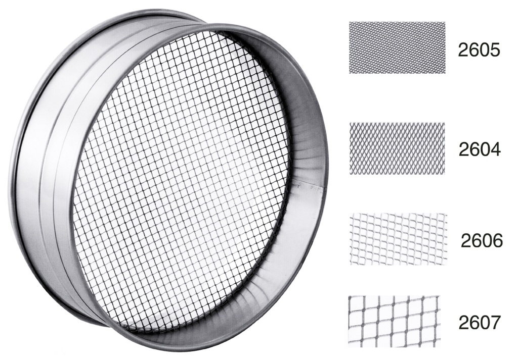 Rundsieb grob (Lochmaß 2,5 x 3 mm)