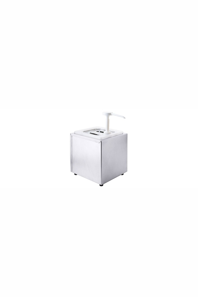 Saucendispenser Contacto aus Edelstahl mit Pumpe