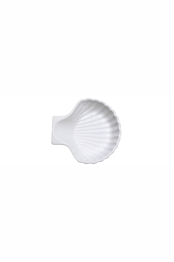 Muschelschale Contacto ∅ 14cm aus weißer feuerfester Keramik 