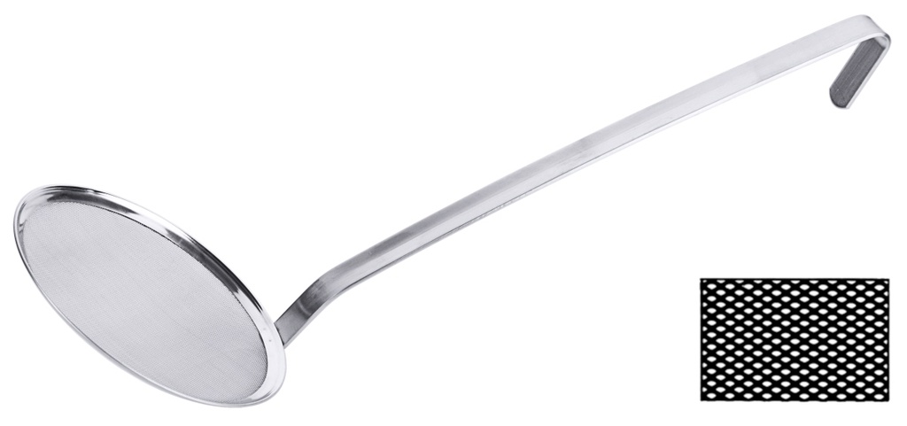 Netz-Schaumlöffel aus Edelstahl mit feinem Gewebe ∅ 16cm