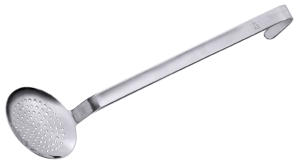 Schaumlöffel flach aus Edelstahl