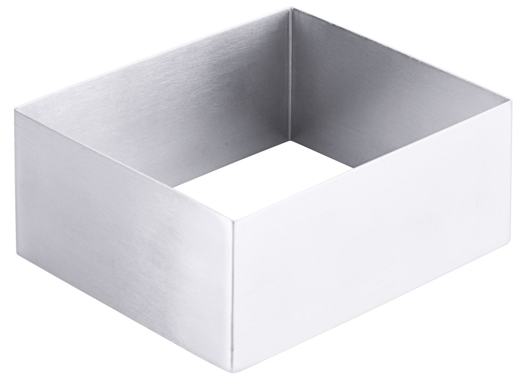Mousseform/ Schaumspeiseform, aus Edelstahl  quadratisch