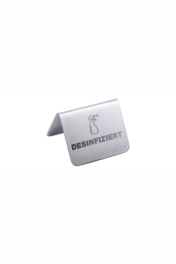 Schild Contacto Desinfiziert aus Edelstahl