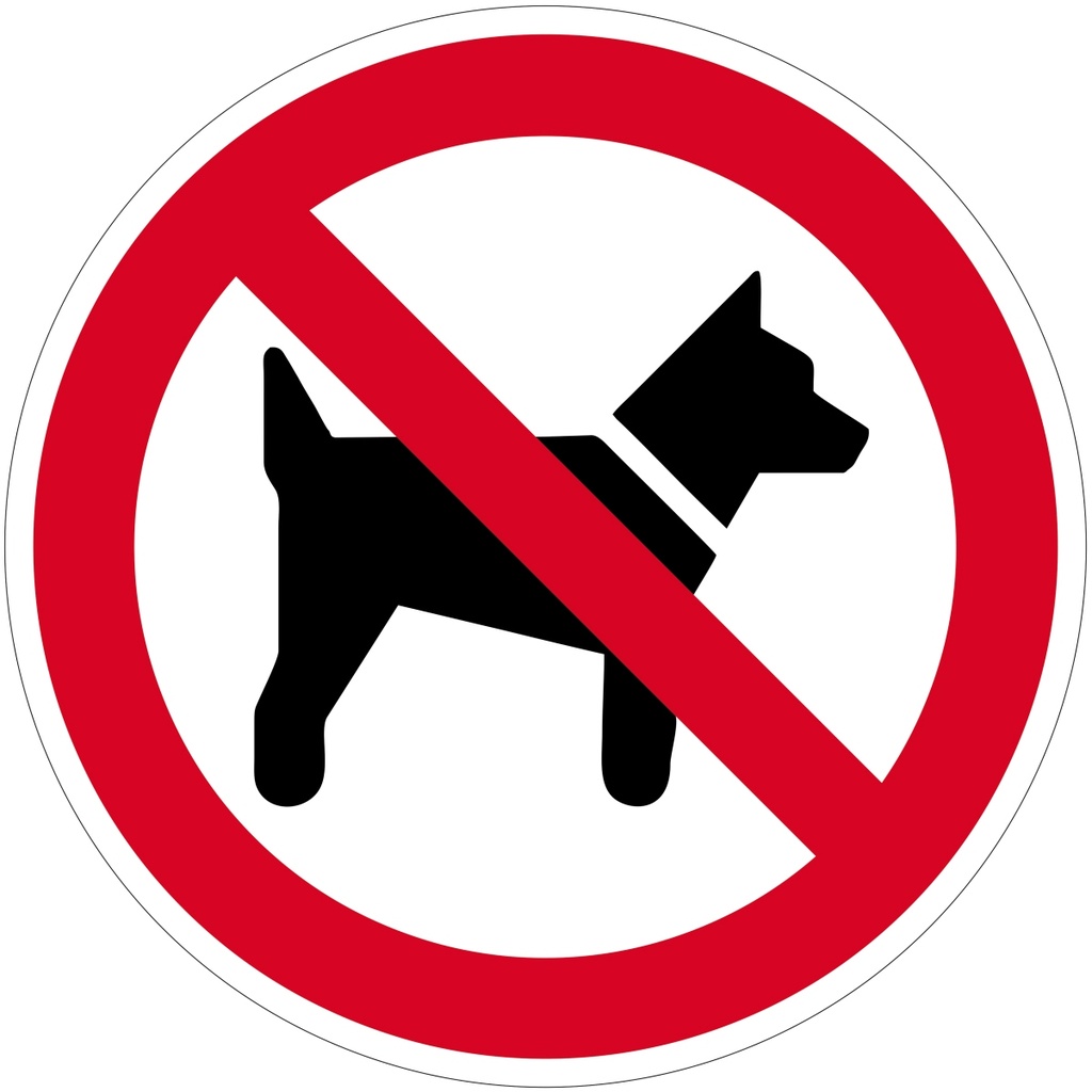 Schild Contacto "keine Hunde" 