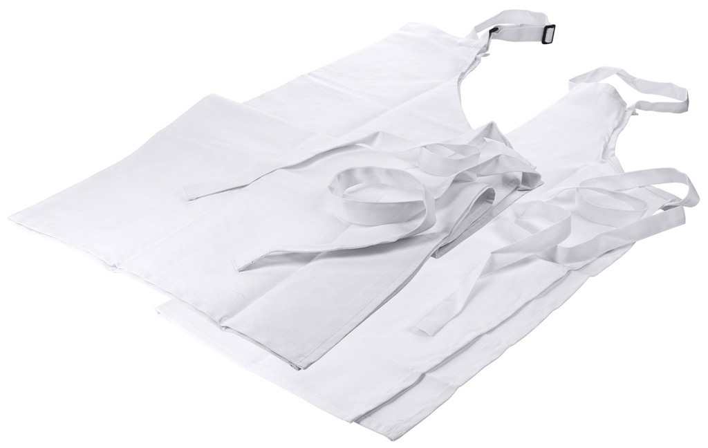 Schürzen mit Latz weiß aus Baumwolle