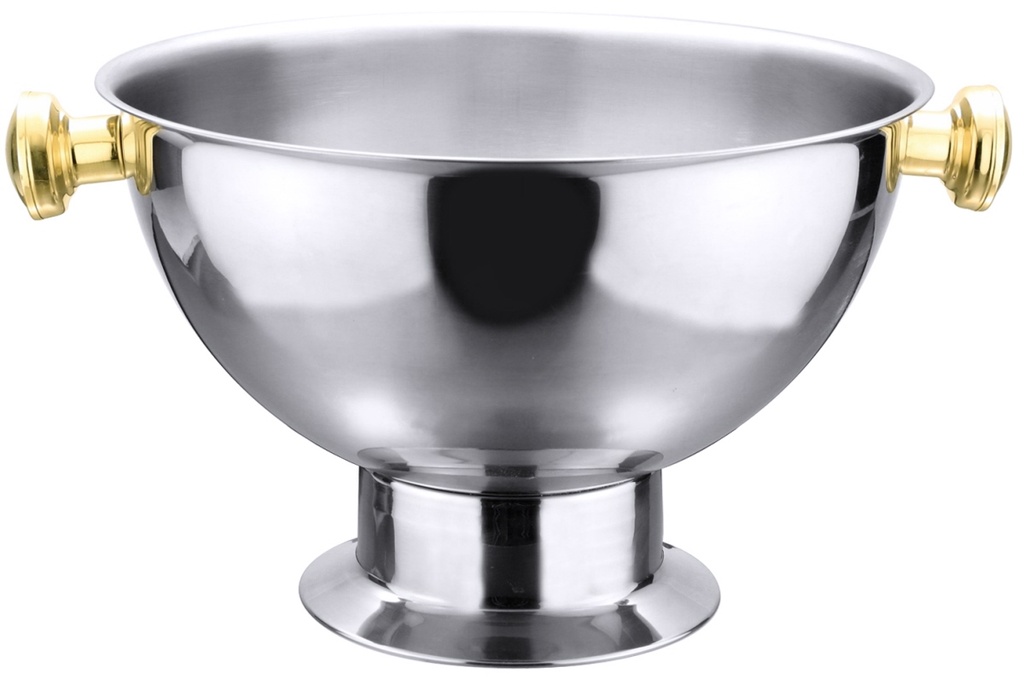 Champagnerkübel Contacto aus Edelstahl mit Goldgriffen ∅ 38,5cm