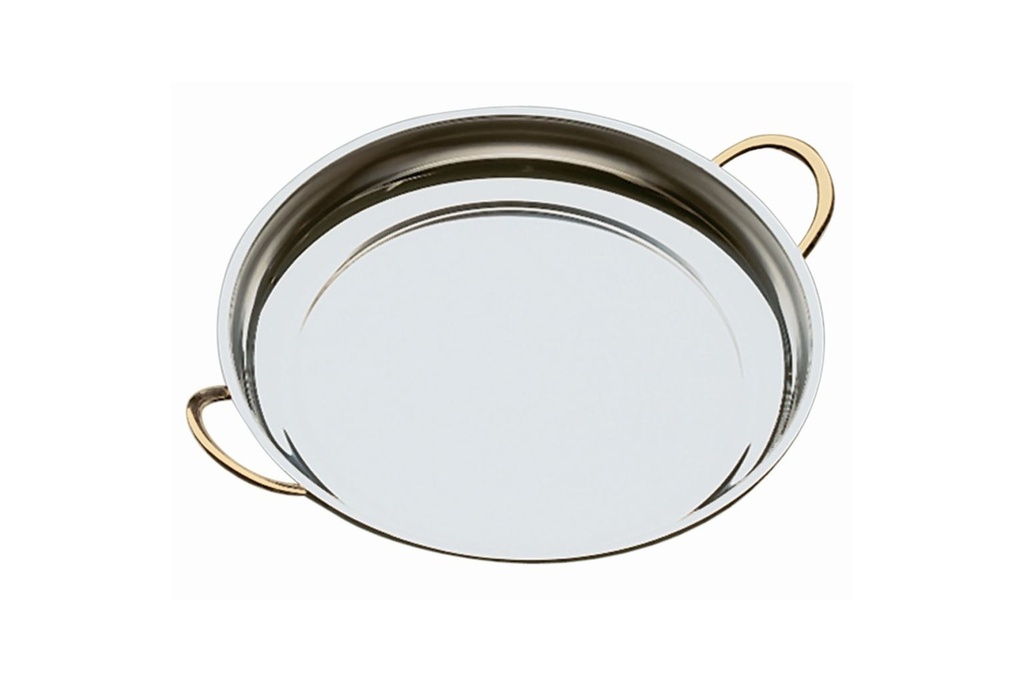 Servierpfanne APS aus Edelstahl mit vergoldeten Griffen  48x38,5cm
