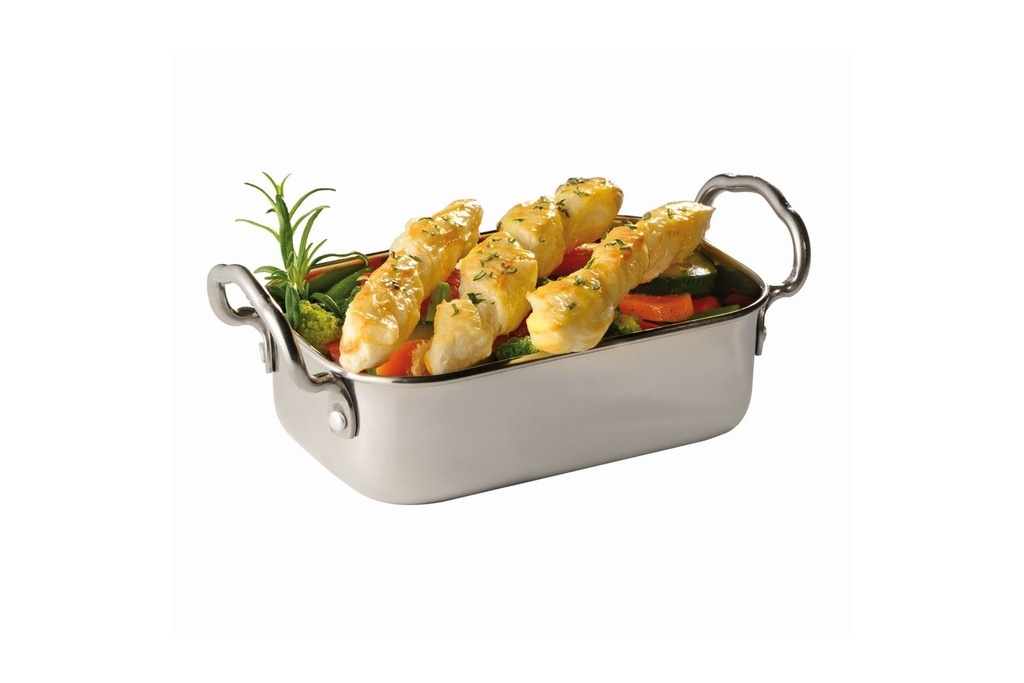 Servierpfannen Snackholder APS aus Edelstahl 17,5x9,5cm
