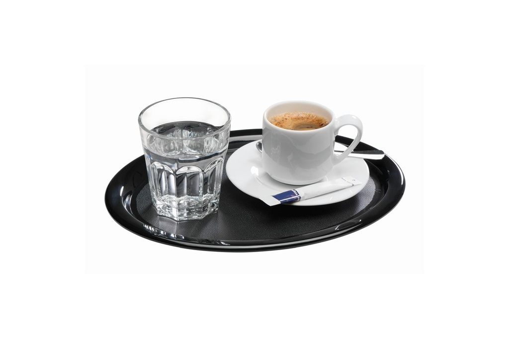 Serviertabletts APS 'Kaffeehaus' oval aus Melamin schwarz