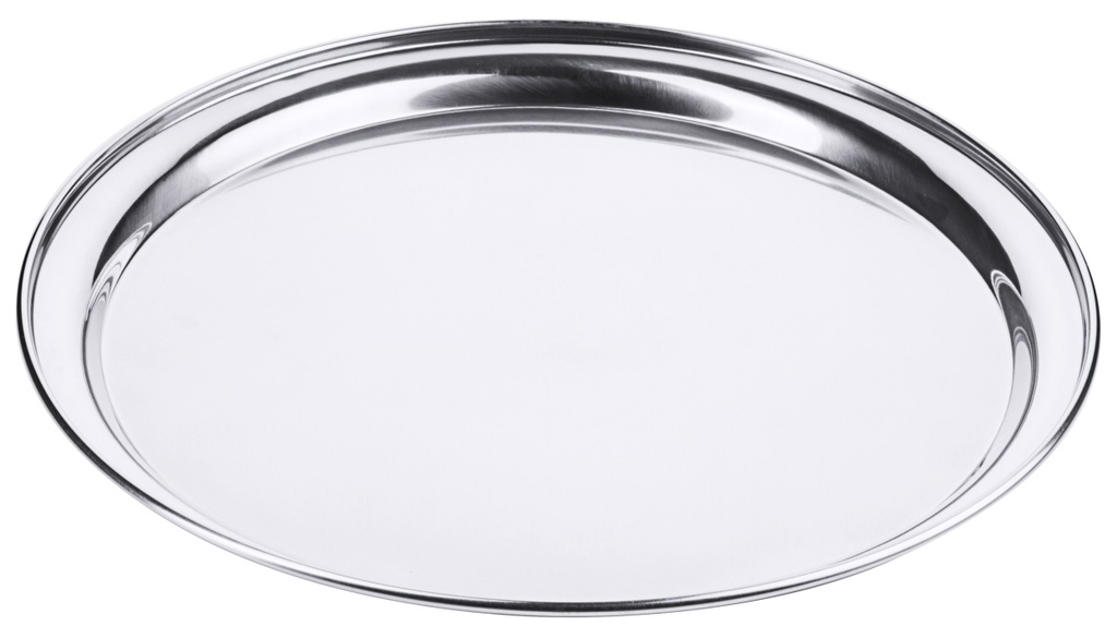 Serviertabletts rund aus Edelstahl hochglänzend