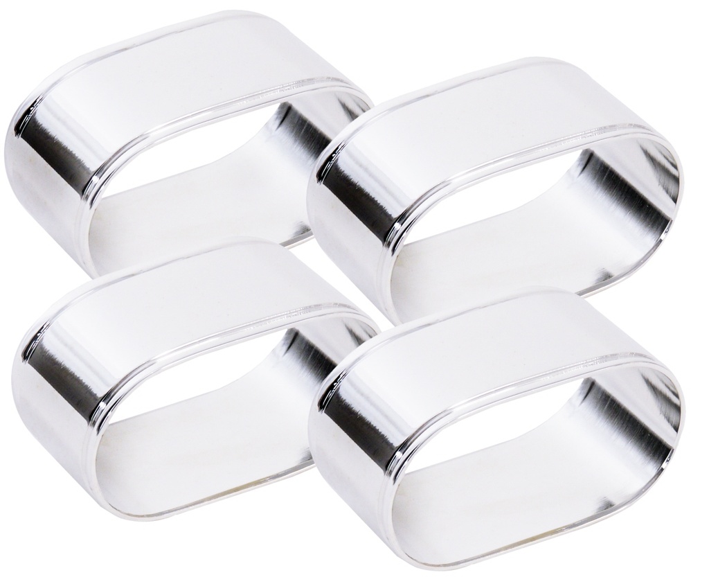 Serviettenringe oval aus versilbertem Messing  4Stück