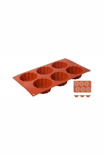 [CTO-6638/863] Backmatten Contacto BRIOCHETTE aus Silikon 6 Formen (8cm, 30mm)