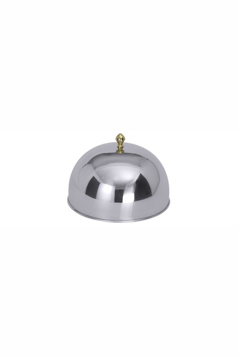 [CTO-8880/240] Speisecloche Contacto aus Edelstahl mit vergoldetem Griffknopf (23.6cm, 140mm)