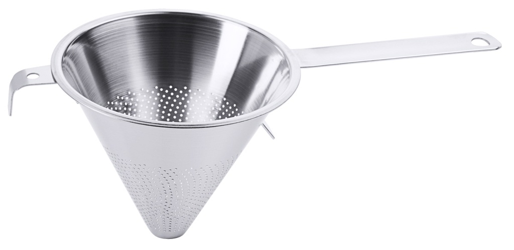 Spitzsieb mit Flachstiel aus Edelstahl 18/10