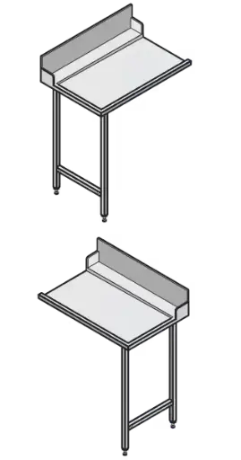 [ECO-01-512505-001] Standard-Tisch mit Spritzblech (rechts) Ecomax (700mm)