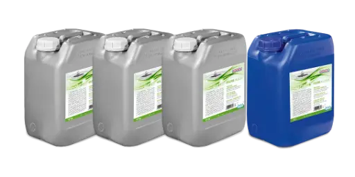 [ECO-HLSU-2] Starter-Paket HLSU-2/ 3x12kg Reiniger / 1x10L Klarspüler für Geschirr und Universalspülmaschinen Ecomax