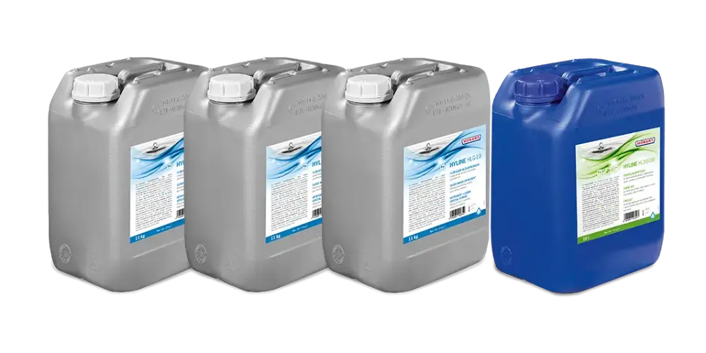 Starter-Paket HLSG-2, 3x11kg Reiniger/1x10 l Klarspüler für Gläserspülmaschinen mit Vollentsalzung Ecomax