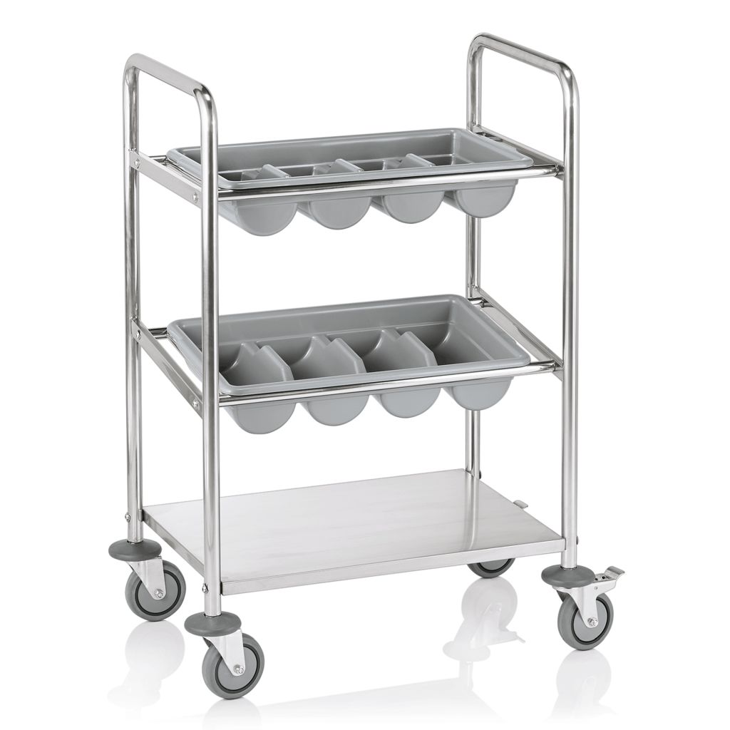 Bestecktransportwagen 62x 40x94,5cm aus Chromnickelstahl
