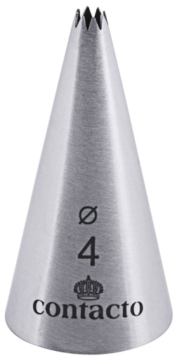 [CTO-711/004] Sterntüllen Contacto 8-zackig aus Edelstahl fugenlos (4mm)