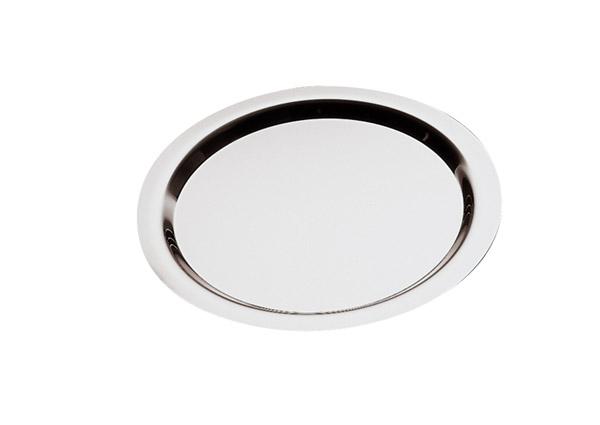 Tablett 'Finesse' rund aus Edelstahl mit glattem Rand