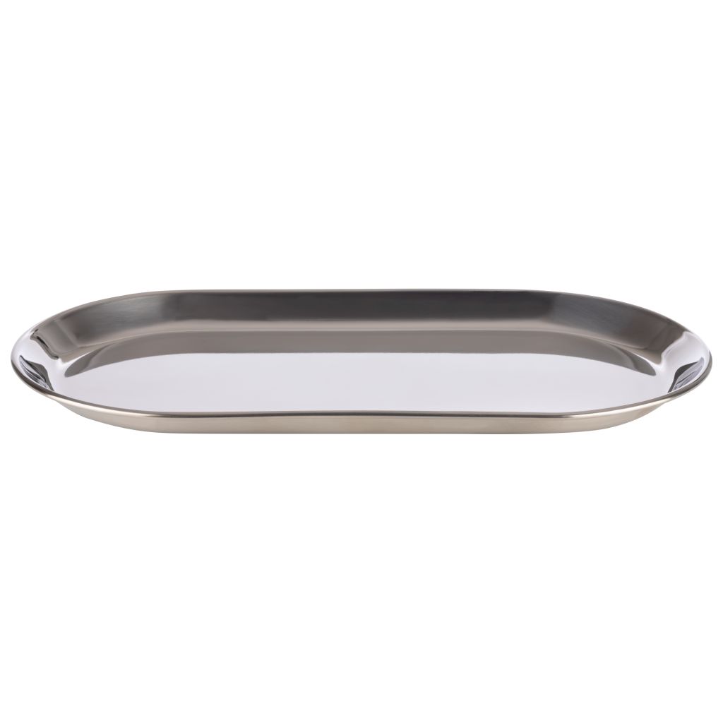 Tablett 'Kaffeehaus' oval 30x 15,5cm aus Edelstahl