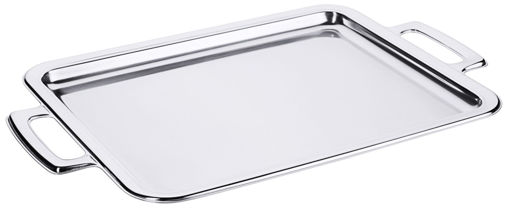 Tabletts rechteckig mit Griffen aus Edelstahl