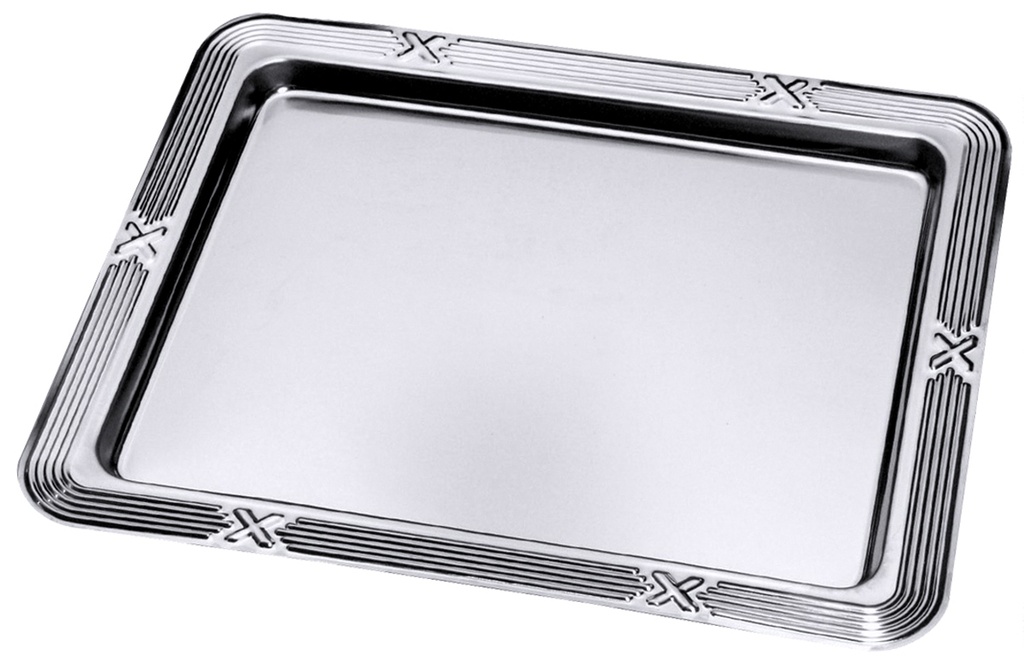 GN-1/2 Tablett mit Dekorrand aus Edelstahl