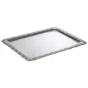 Tabletts 'Schöner Essen' aus Edelstahl mit Dekorrand