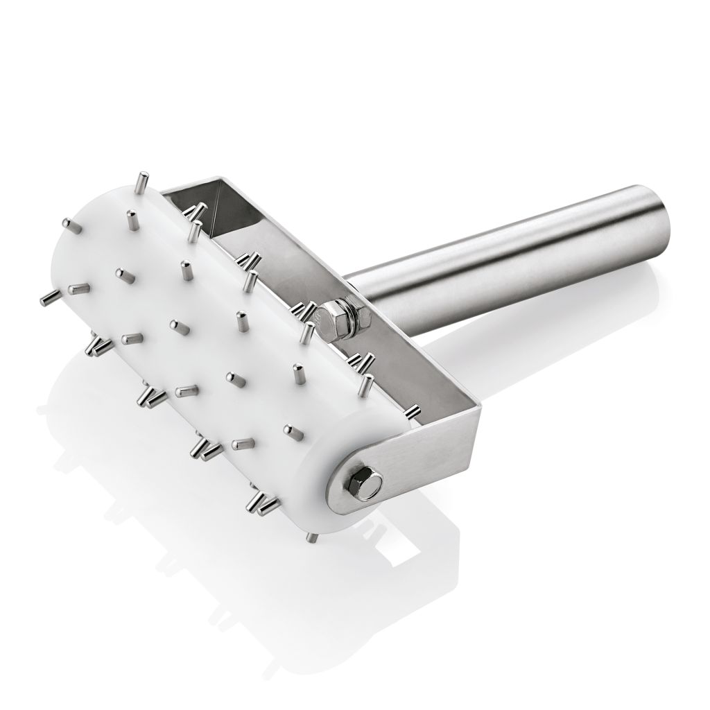 Teigroller/ Stipproller mit 0,5cm langen Stippen aus Chromnickelstahl & Plastik
