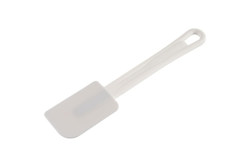 [APS-88950] Teigspatel APS / Stielschaber aus Polyamid Silikon weiß mit Aufhängeloch (25.5cm, 25,5 x 5,5)
