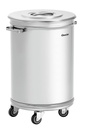 Abfalleimer Contacto aus Edelstahl mit Rollen und Deckel  56 Liter