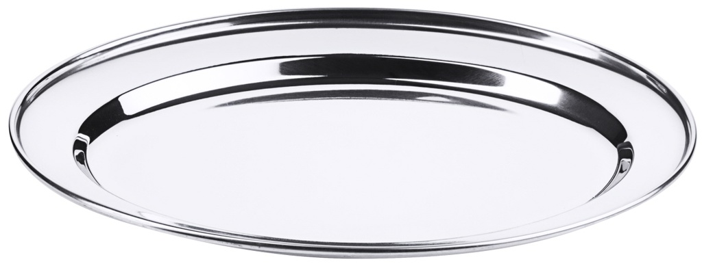 Bratenplatte Contacto flach oval aus Edelstahl