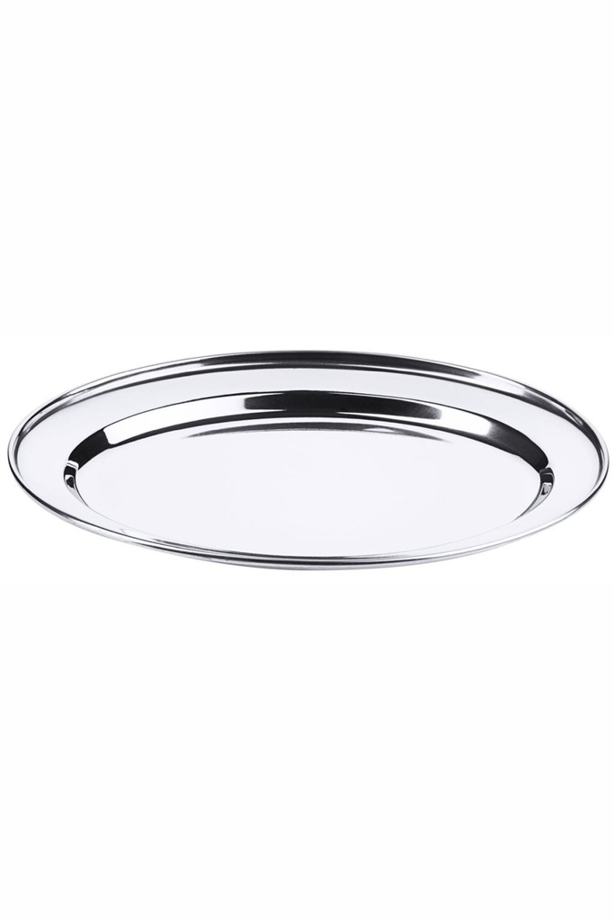 Bratenplatte Contacto flach oval aus Edelstahl