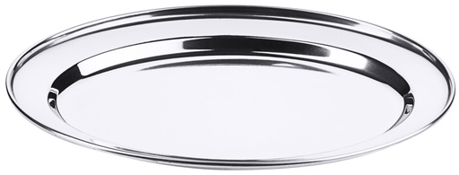 [CTO-3/300] Bratenplatte Contacto flach oval aus Edelstahl (220mm, 300mm, 18mm)