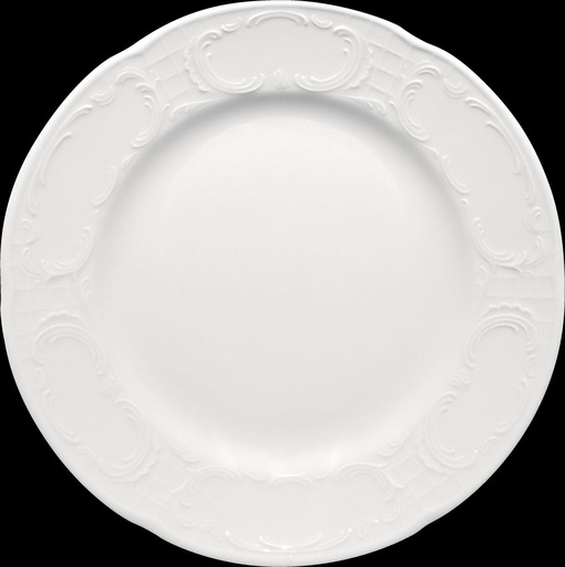 [BAU-6 57 0027 1] Teller MOZART flach, rund mit steiler Fahne und Relief (770g, 274mm, 29mm)